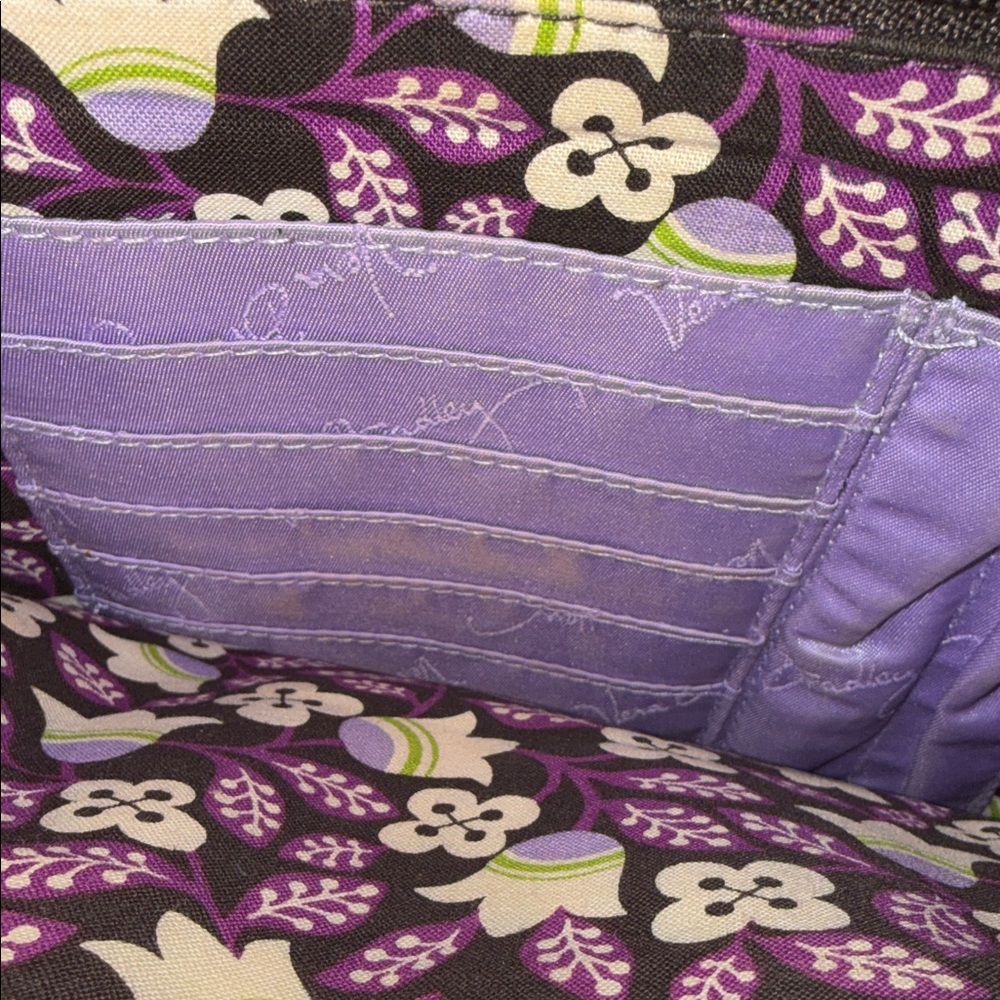 Vera Bradley Flap Crossbody Bag- vintage retired Plum Petals floral pattern - Picture 6 of 12